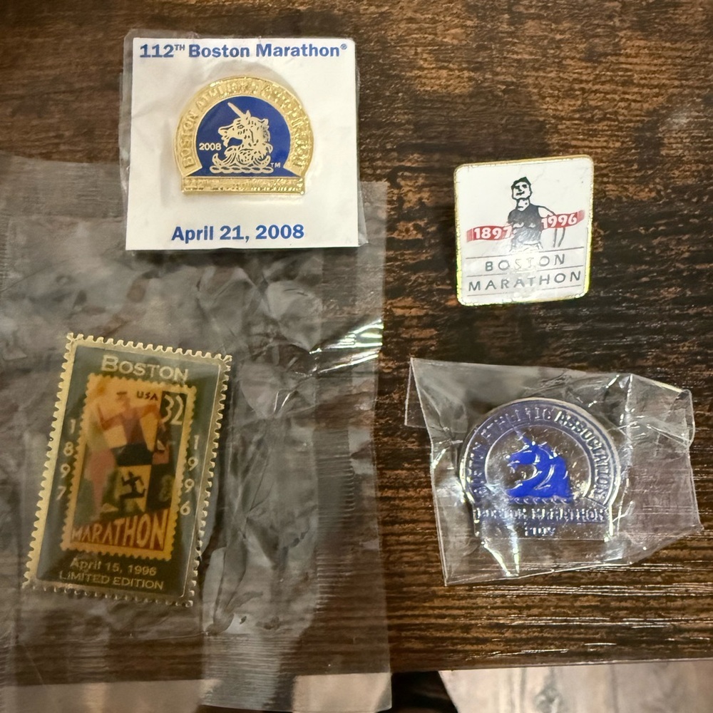 Lot of 4 Boston Marathon pins
